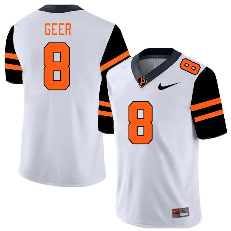 Men-Youth #8 Jalen Geer Princeton Tigers 2023 College Football Jerseys Stitched-White